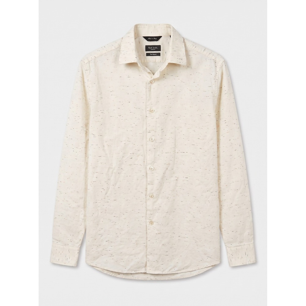 Paul Smith London The Byard Shirt Mens 16 41 Cream Multi Color Fleck Made Italy
